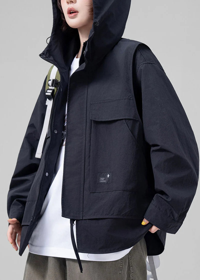 Manteau oversize femme style patchwork deux pièces automnal 1