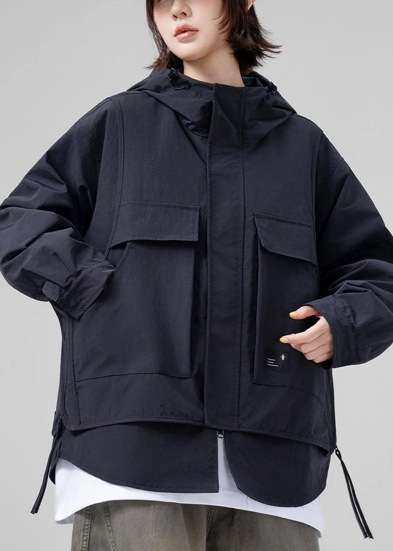 Manteau oversize femme style patchwork deux pièces automnal 2