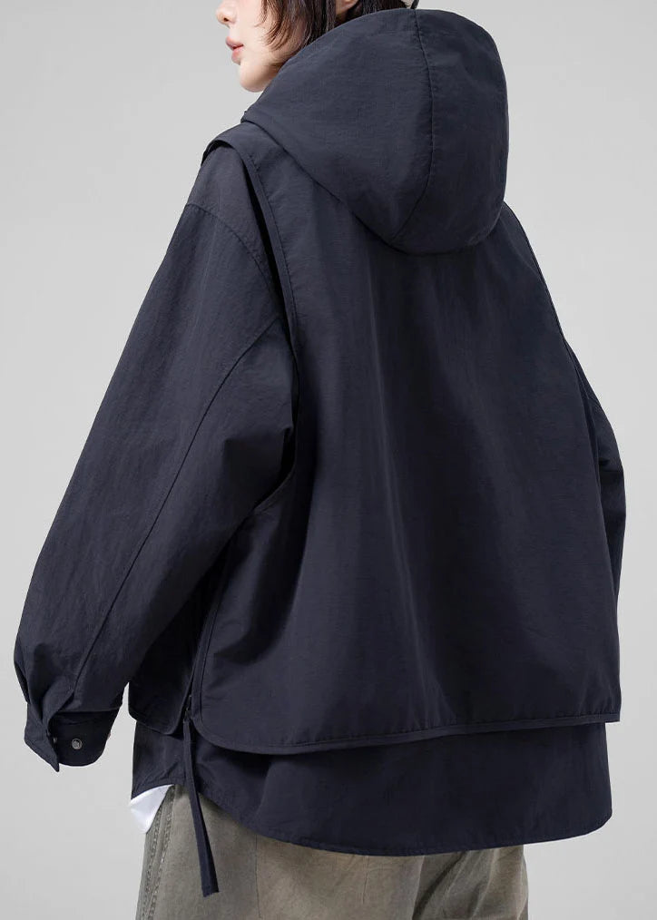 Manteau oversize femme style patchwork deux pièces automnal 3