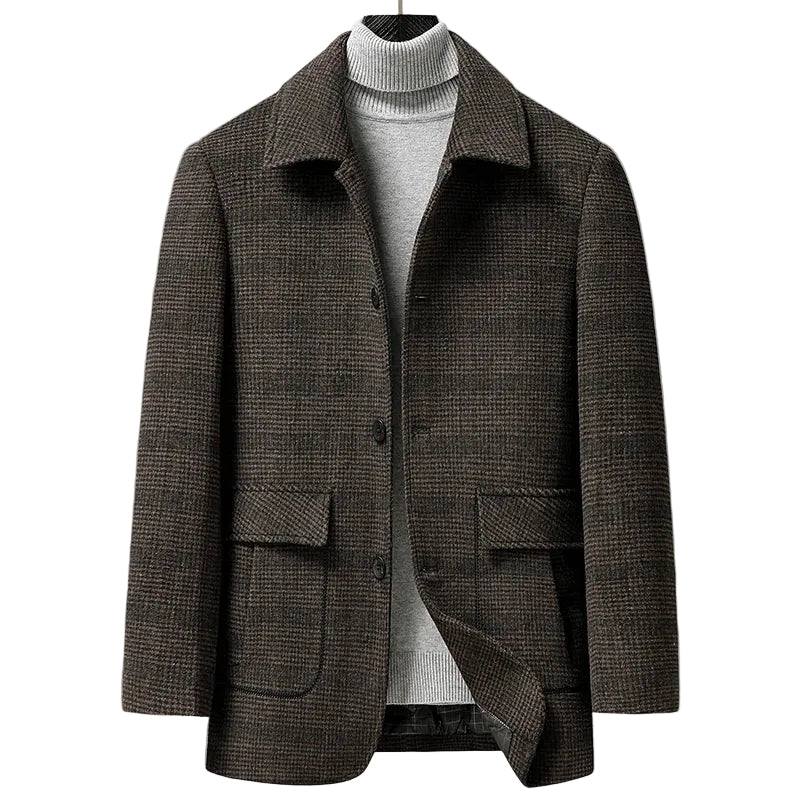 Manteau pour Femme à Carreaux avec Épaules Structurées 0