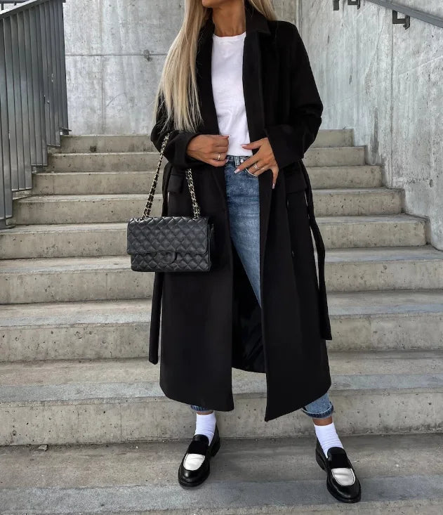 Manteau réversible en laine pour femme, style intemporel 0