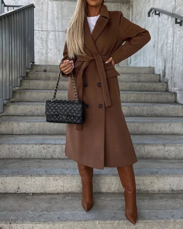Manteau réversible en laine pour femme, style intemporel 2