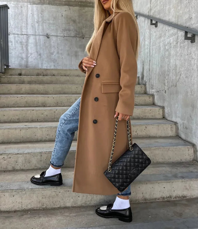 Manteau réversible en laine pour femme, style intemporel 4