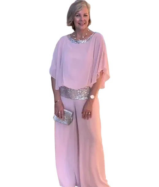 Ensemble Femme Pour Soirée Top Paillettes et Palazzo Fluide-1