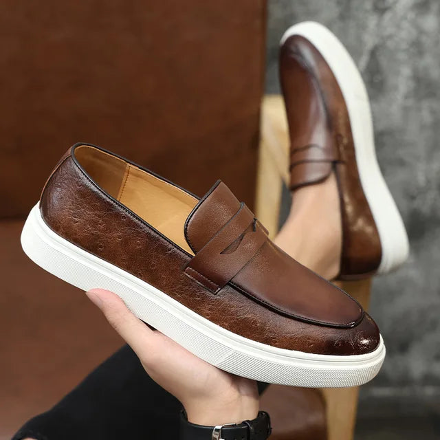 Mocassins Homme Cuir de Serpent Style Britannique Luxe 4