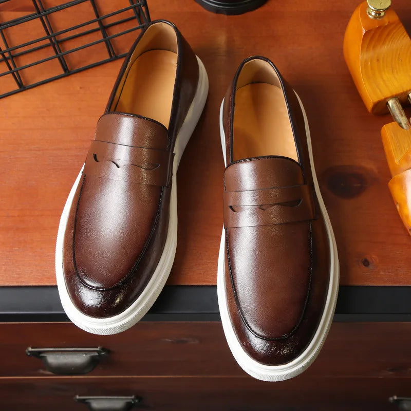 Mocassins Homme Cuir de Serpent Style Britannique Luxe 5