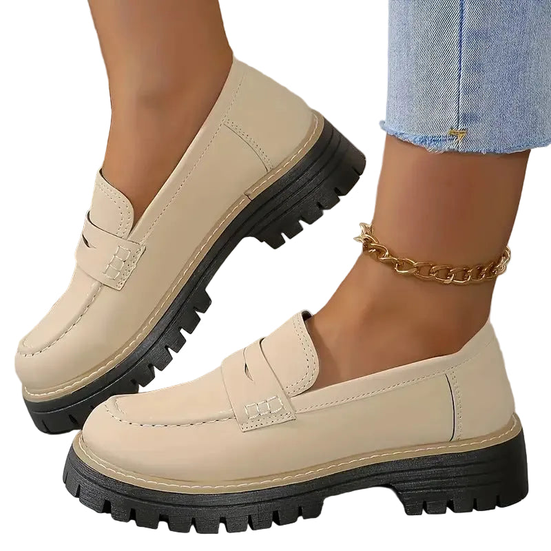 Mocassins Femme Décontractés à Semelle Épaisse Crantée 0