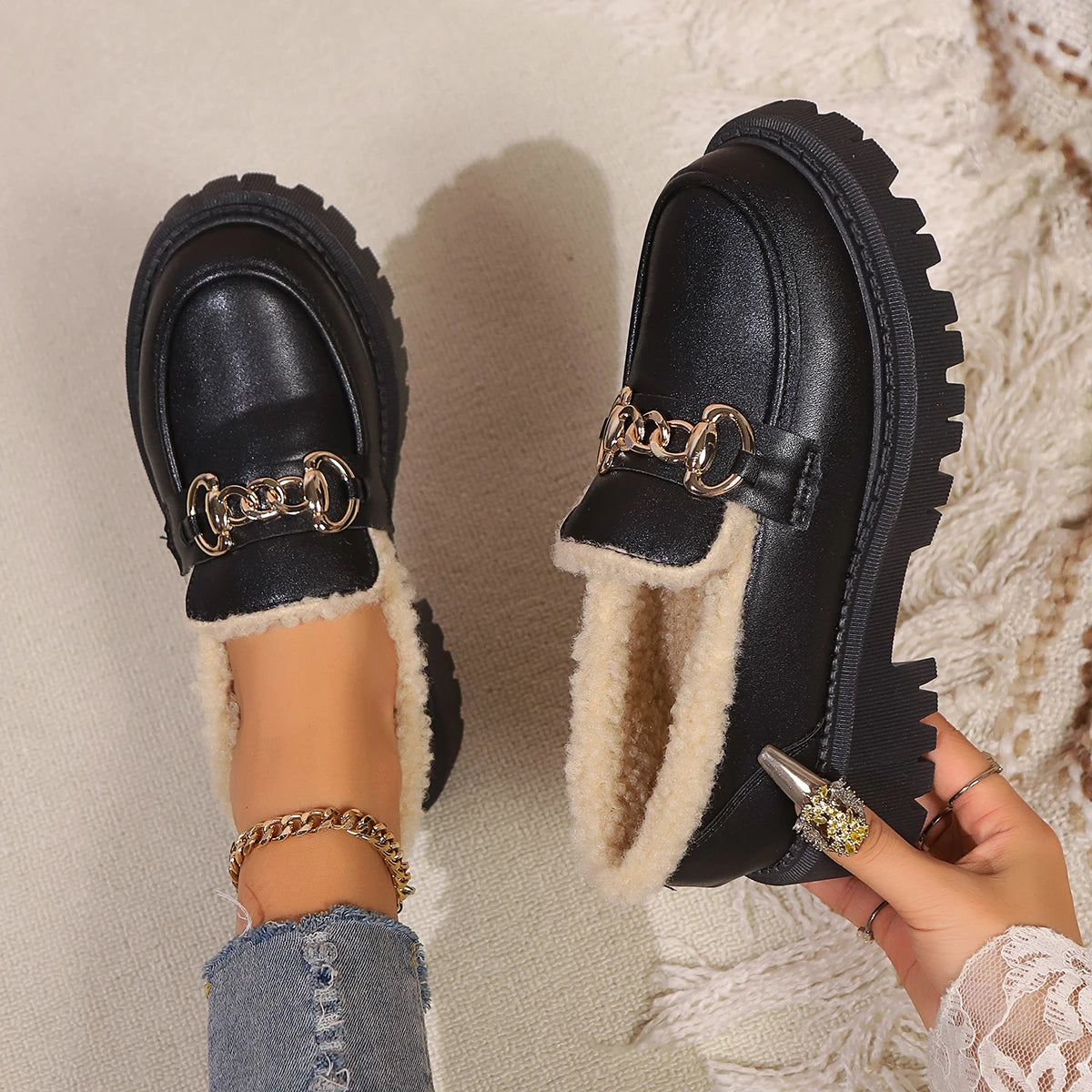 Mocassins Femmes À Plateforme Modernes Antidérapants 0