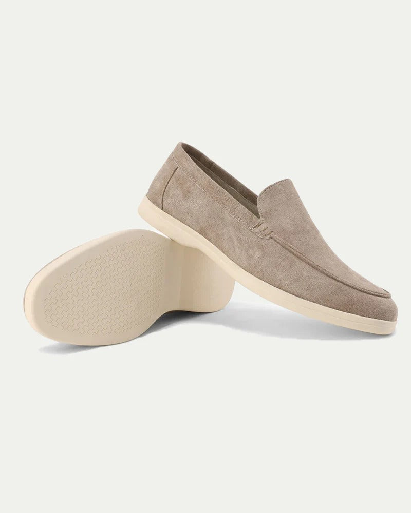 Mocassins pour Femmes en Suède Beige Confortables 1