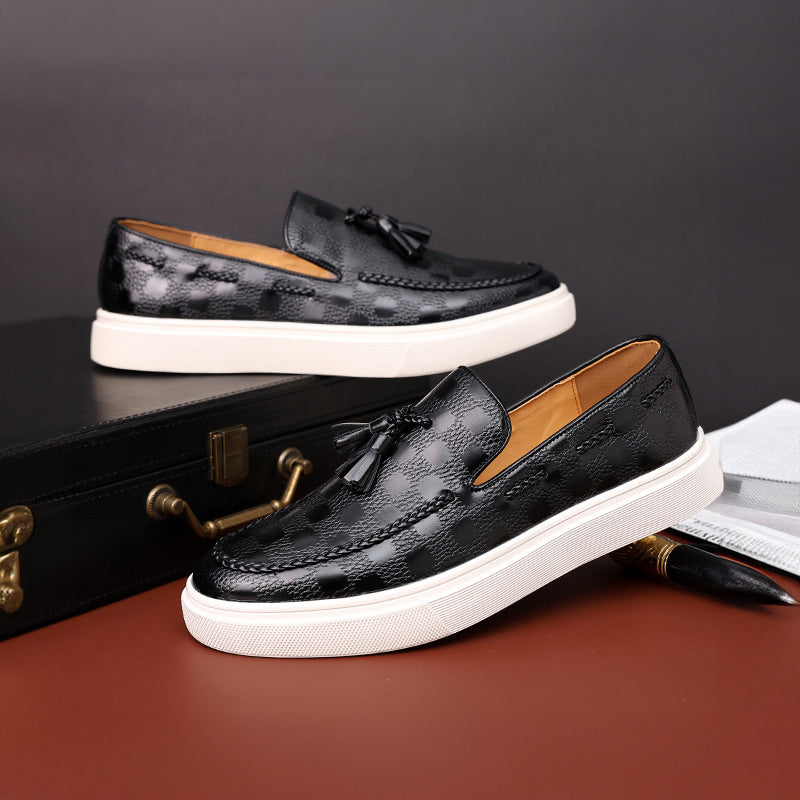 Mocassins pour hommes à texture gaufrée avec pompon 3