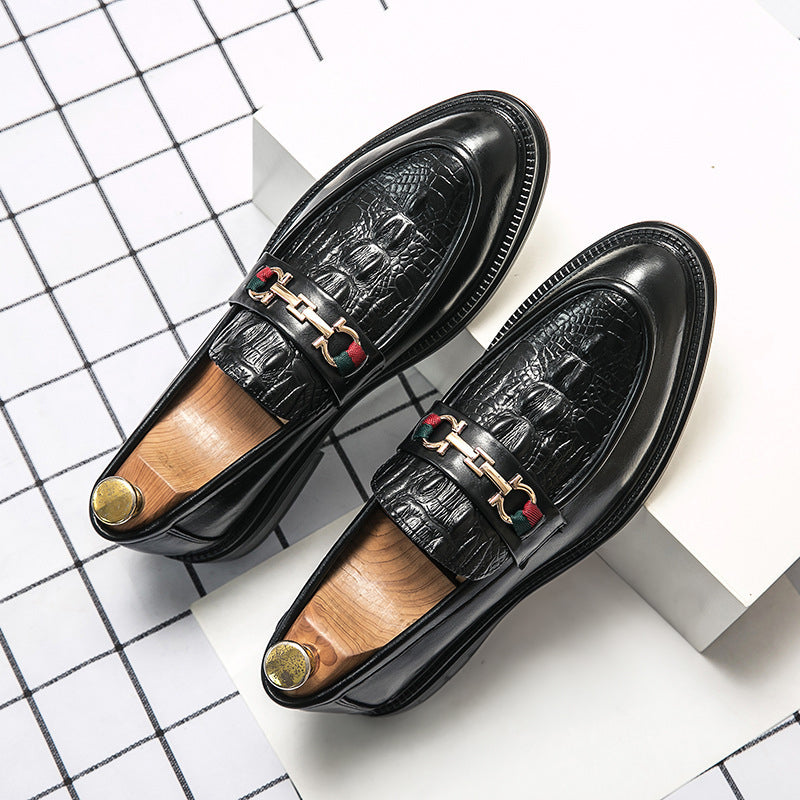 Mocassins pour hommes en cuir gaufré 1