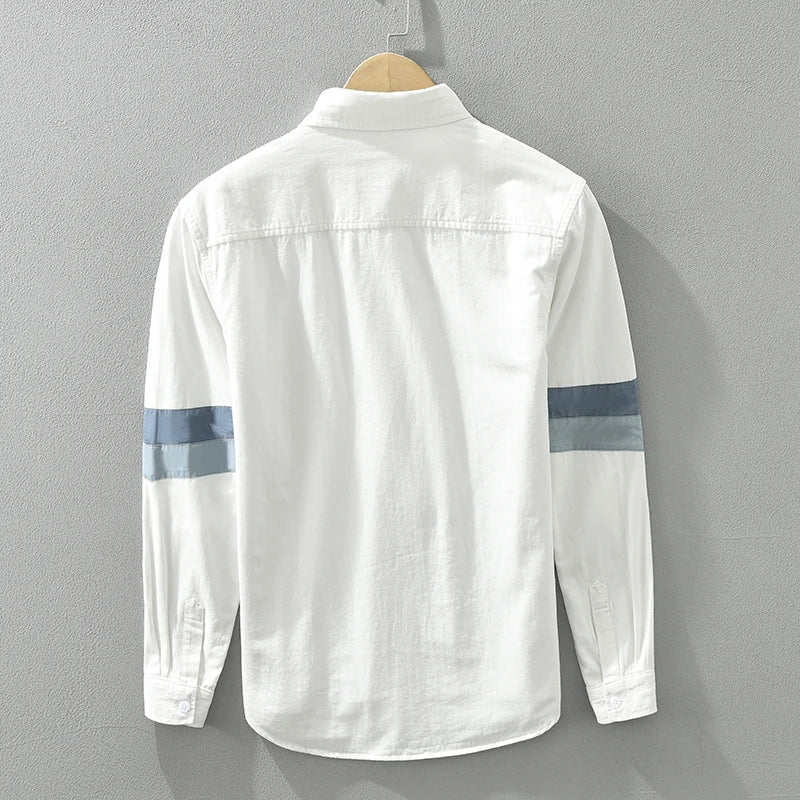 Chemise Homme Décontractée Patchwork Coton Doux 4