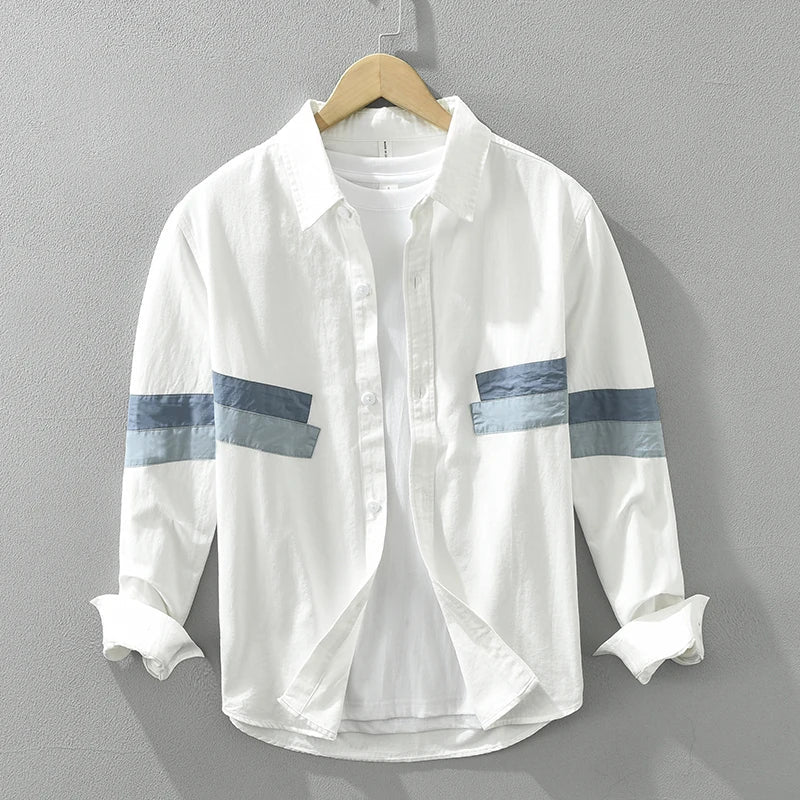 Chemise Homme Décontractée Patchwork Coton Doux 1