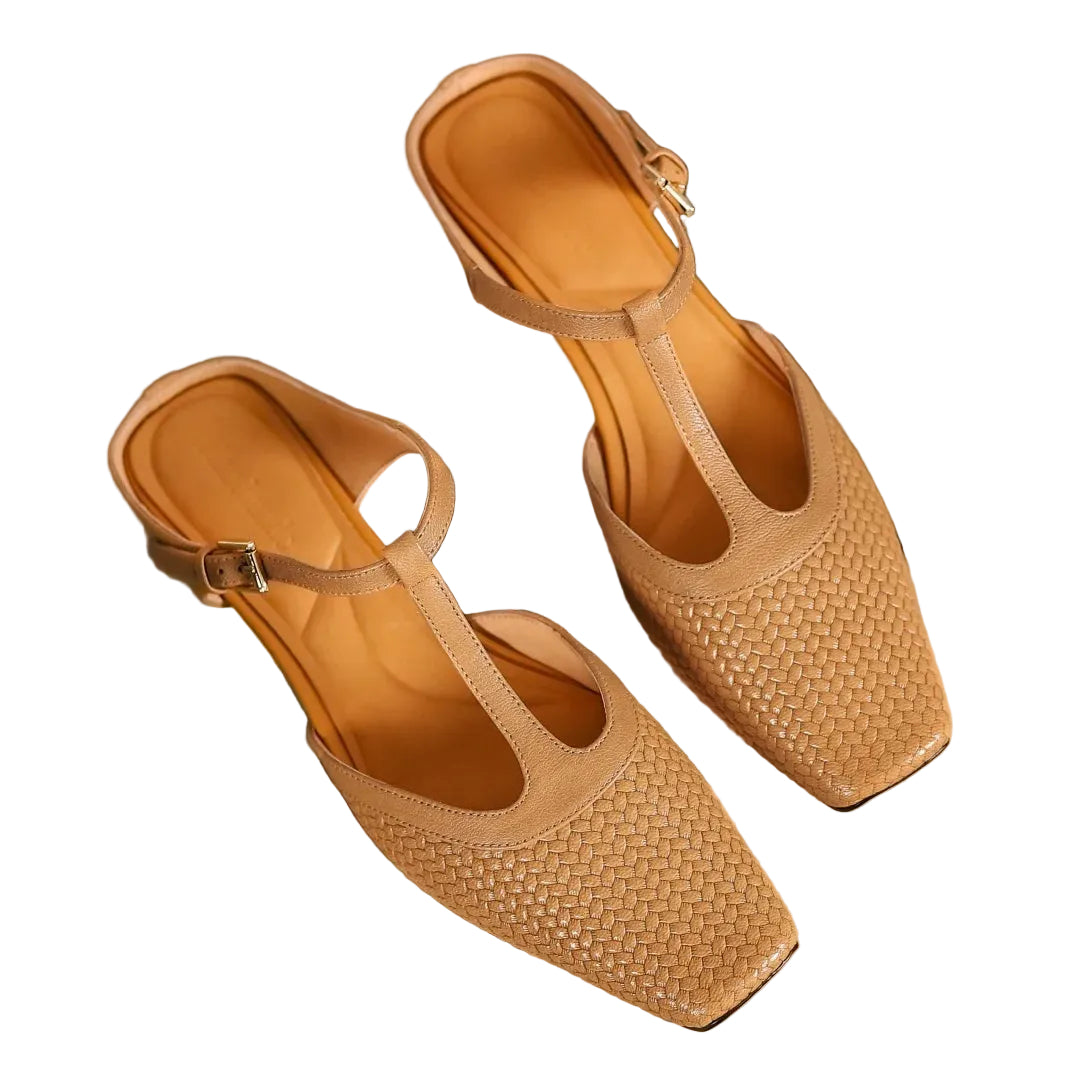Mules Femme Tissées Chic à Talons Bas 7
