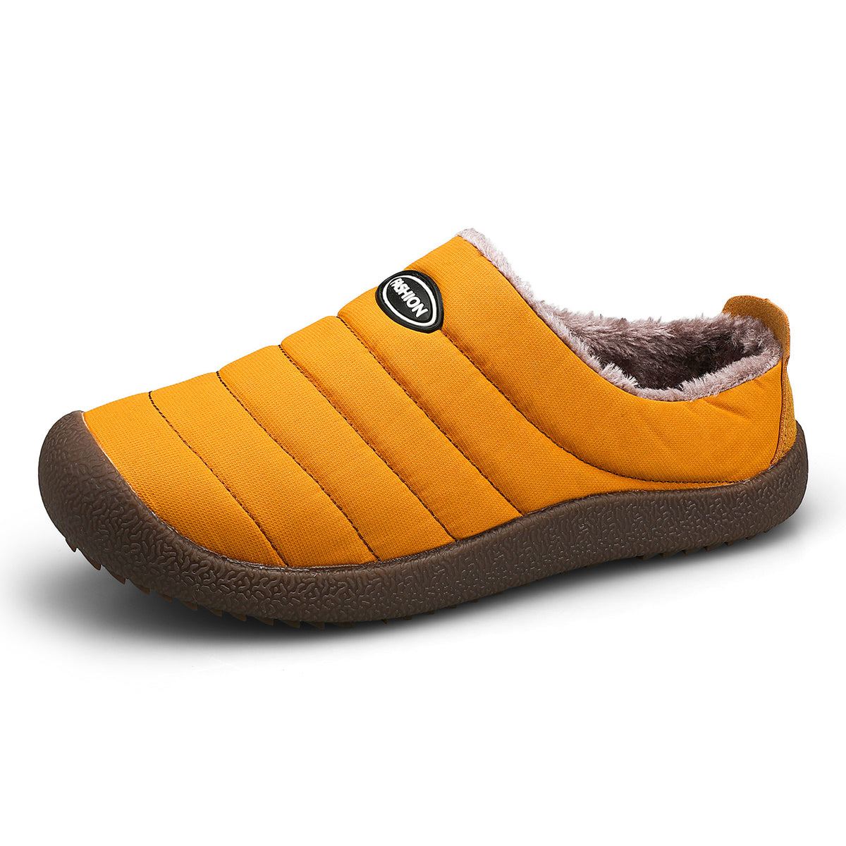 Bottes Hiver Homme Matelassées avec Doublure en Fausse Fourrure et Semelles en Caoutchouc