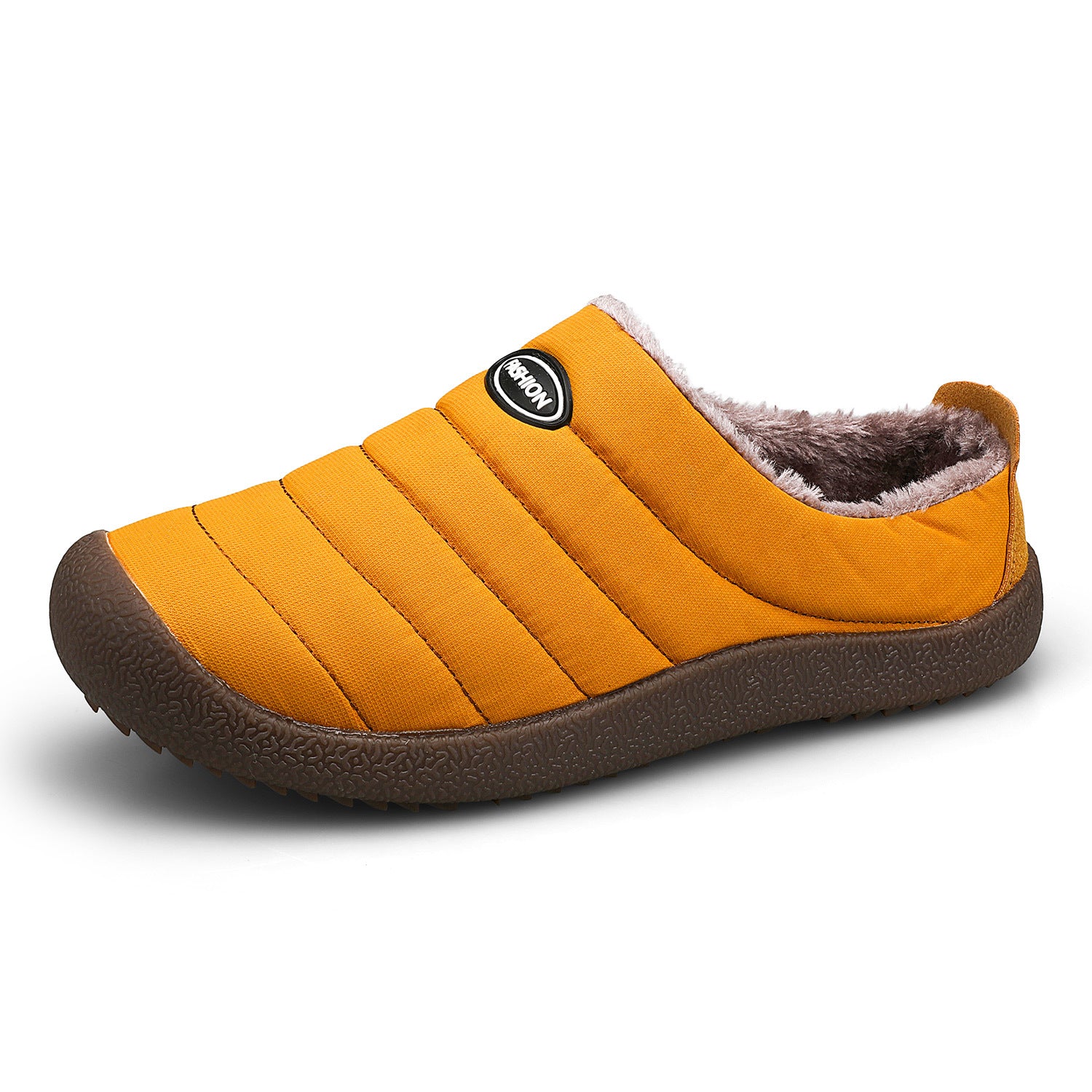 Bottes Hiver Homme Matelassées avec Doublure en Fausse Fourrure et Semelles en Caoutchouc