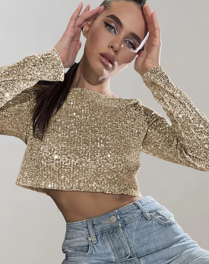 Variant image for Top à Crop Femme Élégant Tissu Léger-6