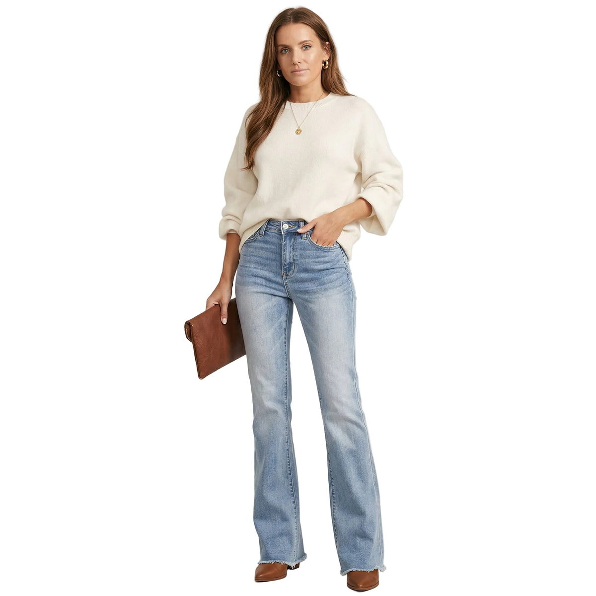 Jean Droit Taille Haute pour Femme Printemps