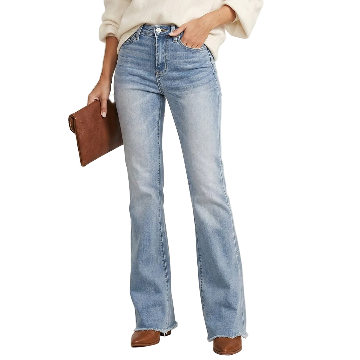 Jean Droit Taille Haute pour Femme Printemps