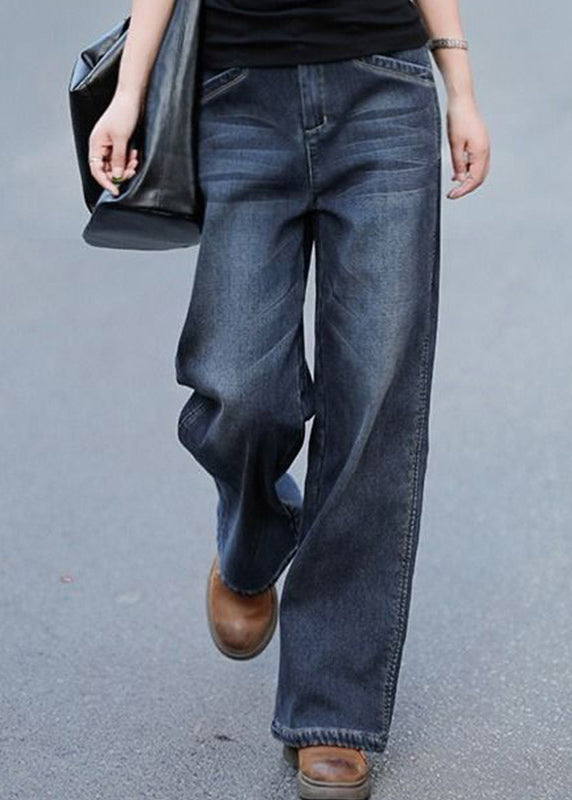 Pantalon Baggy en Denim pour Femme Taille Haute 2