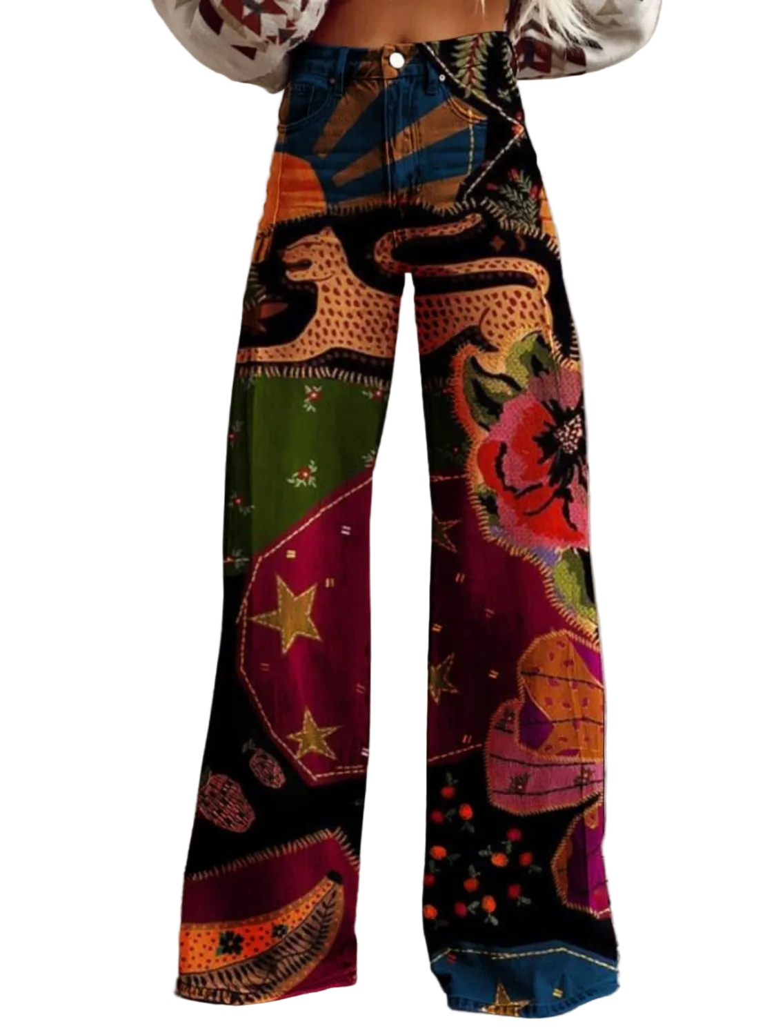 Pantalon Bohème Vintage Femme 0