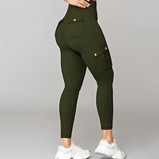 Pantalon Cargo Femme Taille Haute Ajusté Tissu Extensible 10