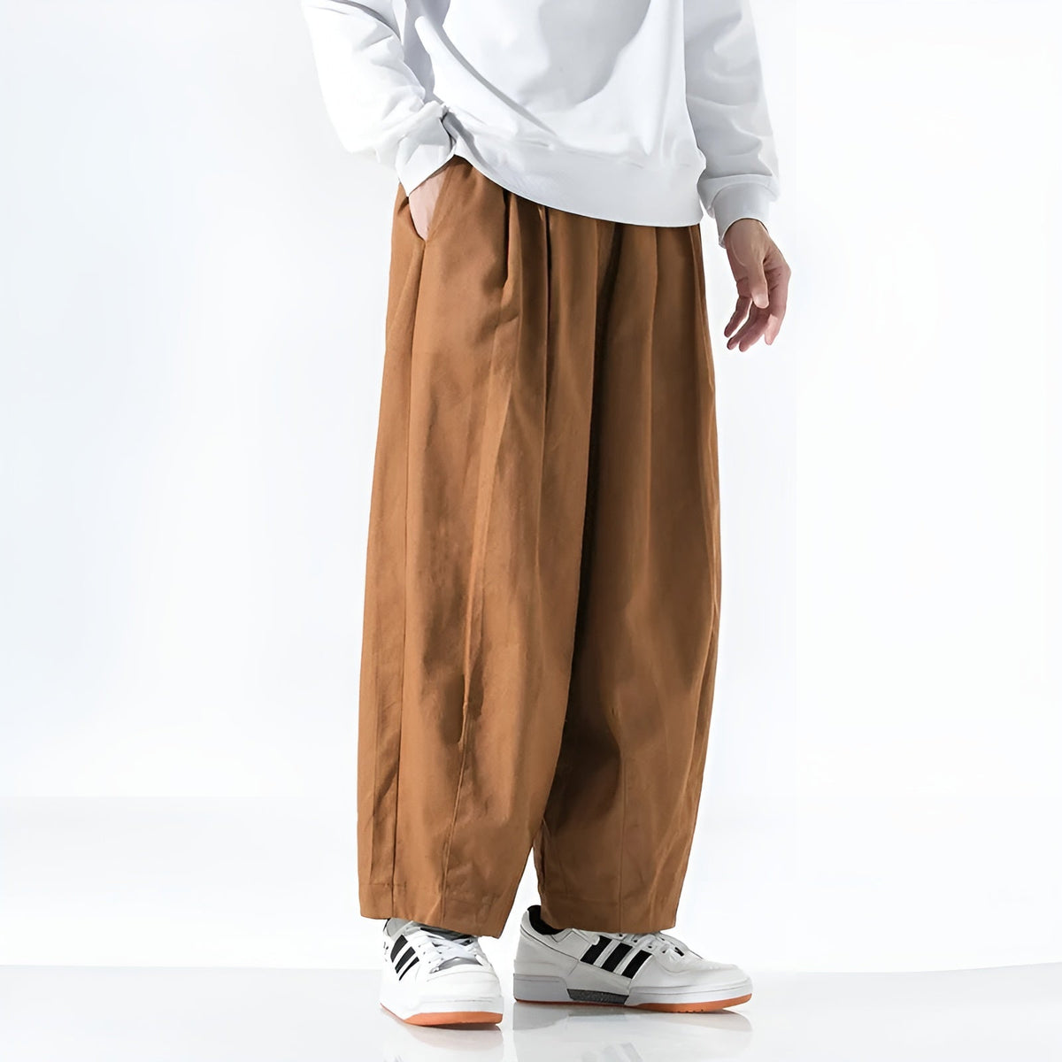 Pantalon Chino Homme Sarouel Ample Décontracté 1