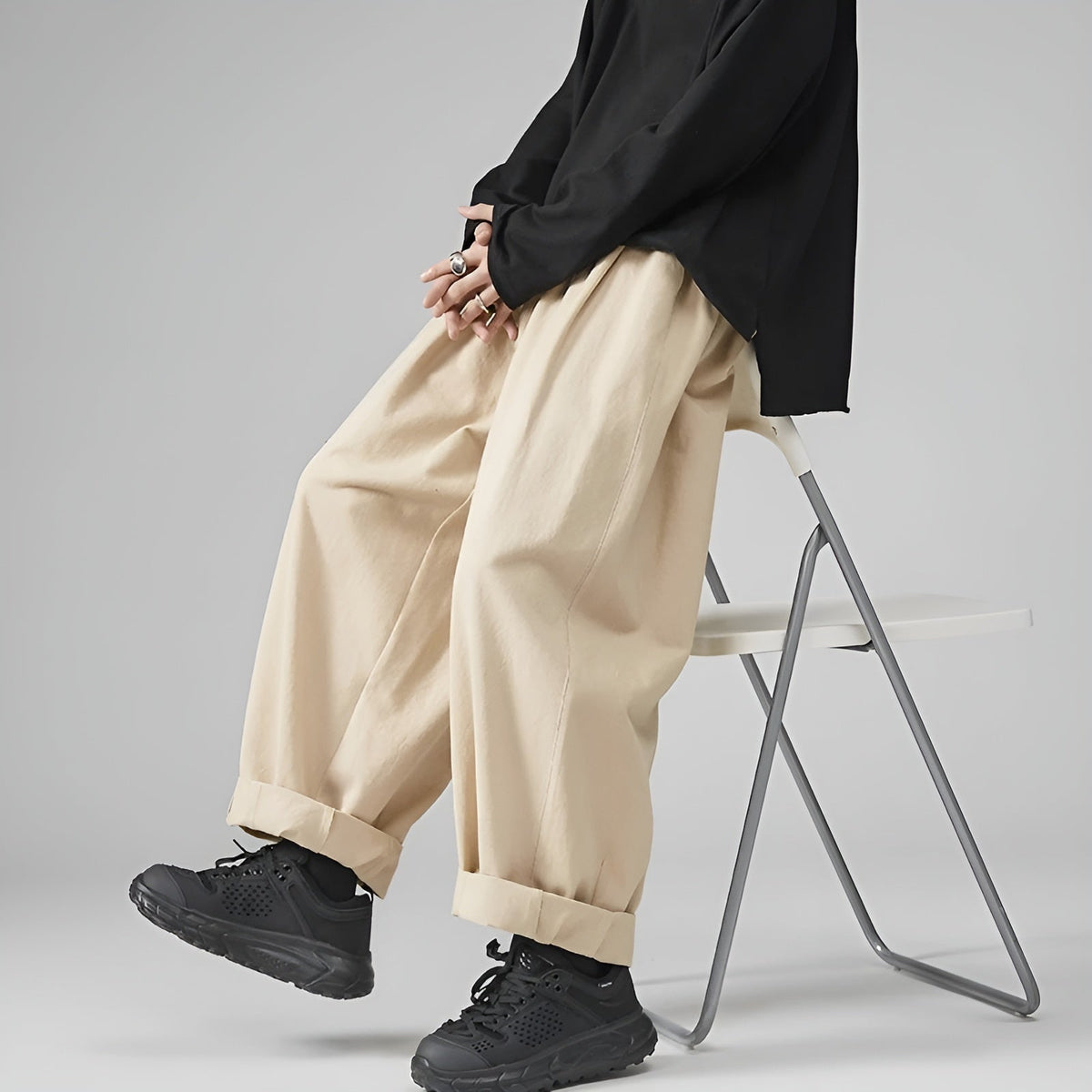 Pantalon Chino Homme Sarouel Ample Décontracté 6
