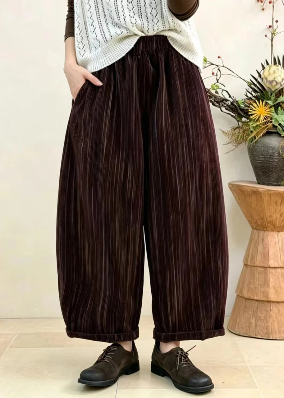Pantalon Court Femme Ample Taille Élastique 2