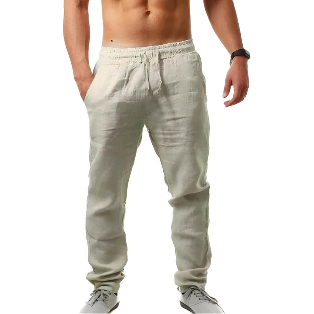 Pantalon Décontracté pour Hommes Style Lin 0