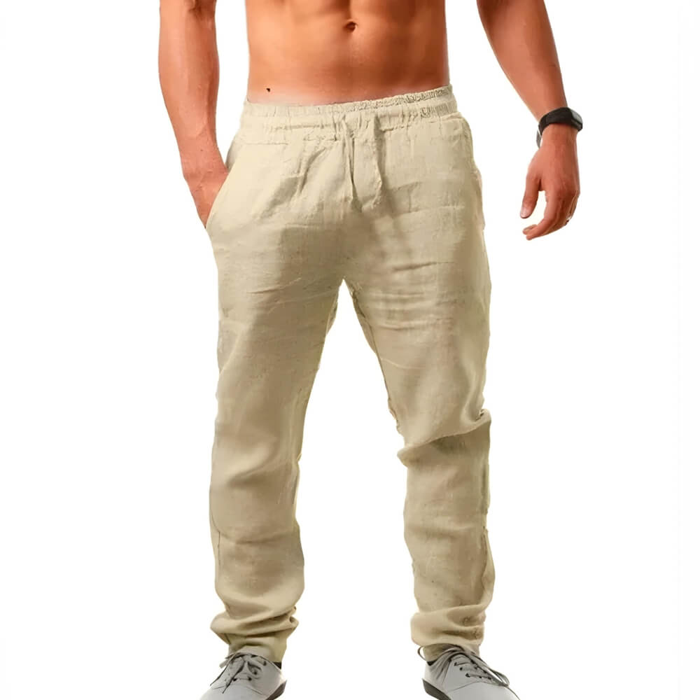 Pantalon Décontracté pour Hommes Style Lin 1