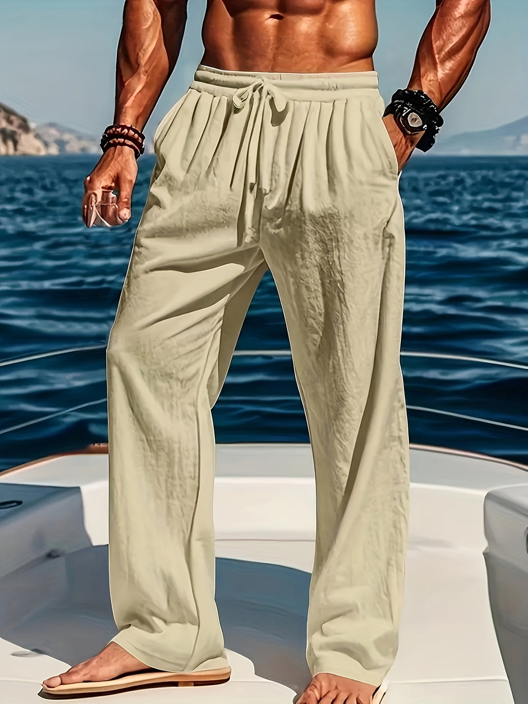 Pantalon Décontracté pour Hommes à Jambe Droite 1