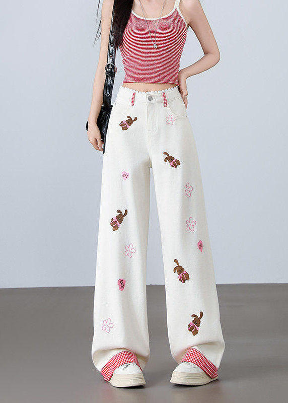 Pantalon Droit en Denim Bohème 2