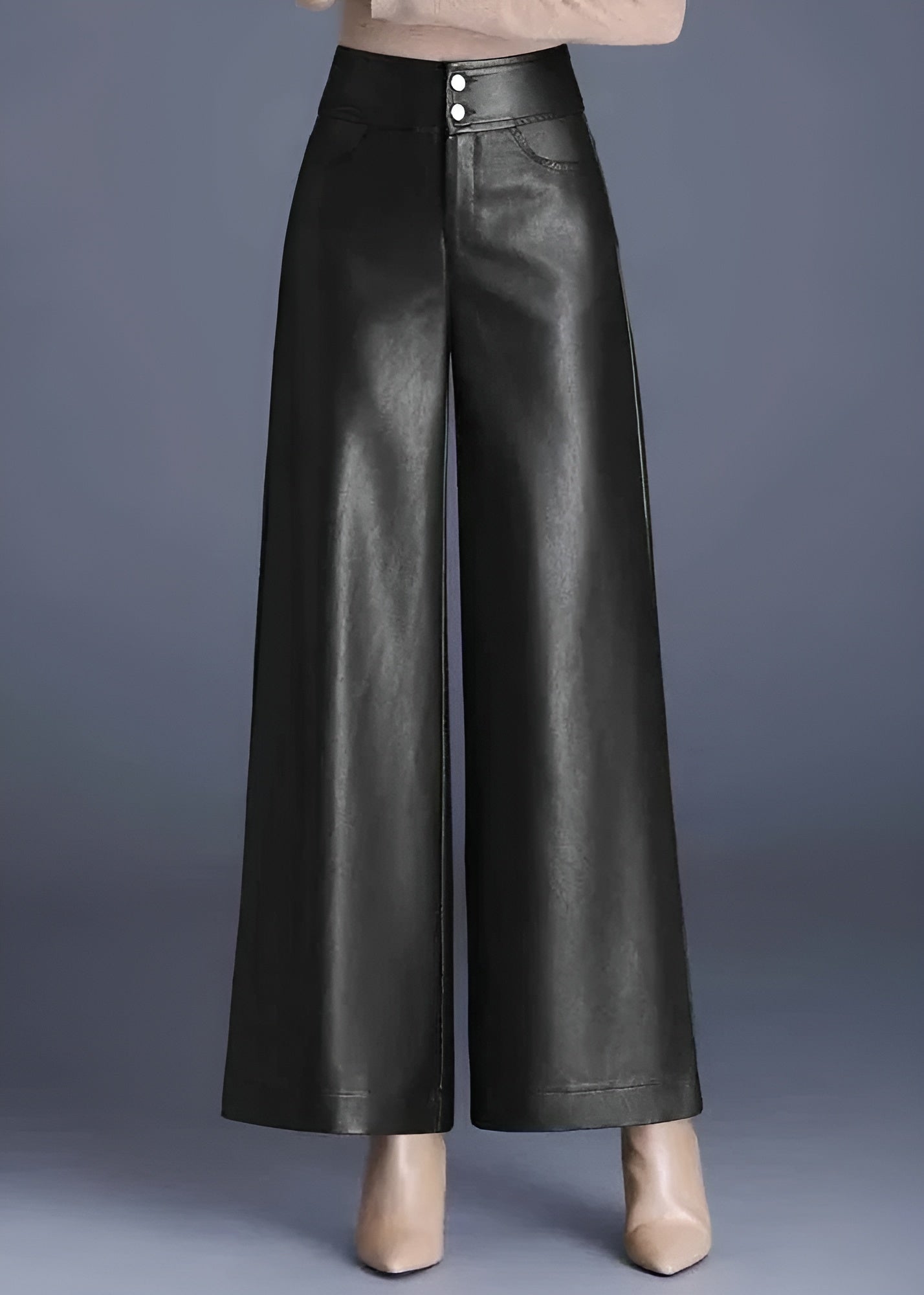 Pantalon Évasé Femme Taille Haute Chic 1
