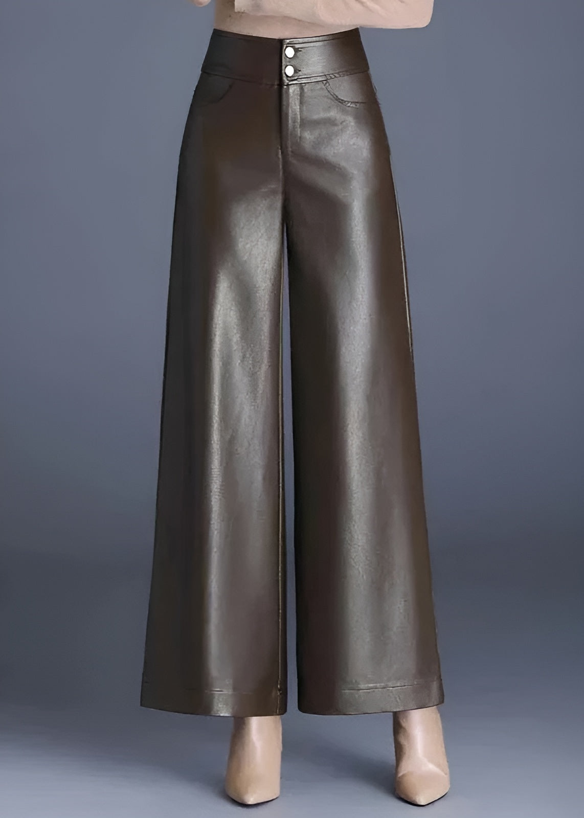 Pantalon Évasé Femme Taille Haute Chic 2