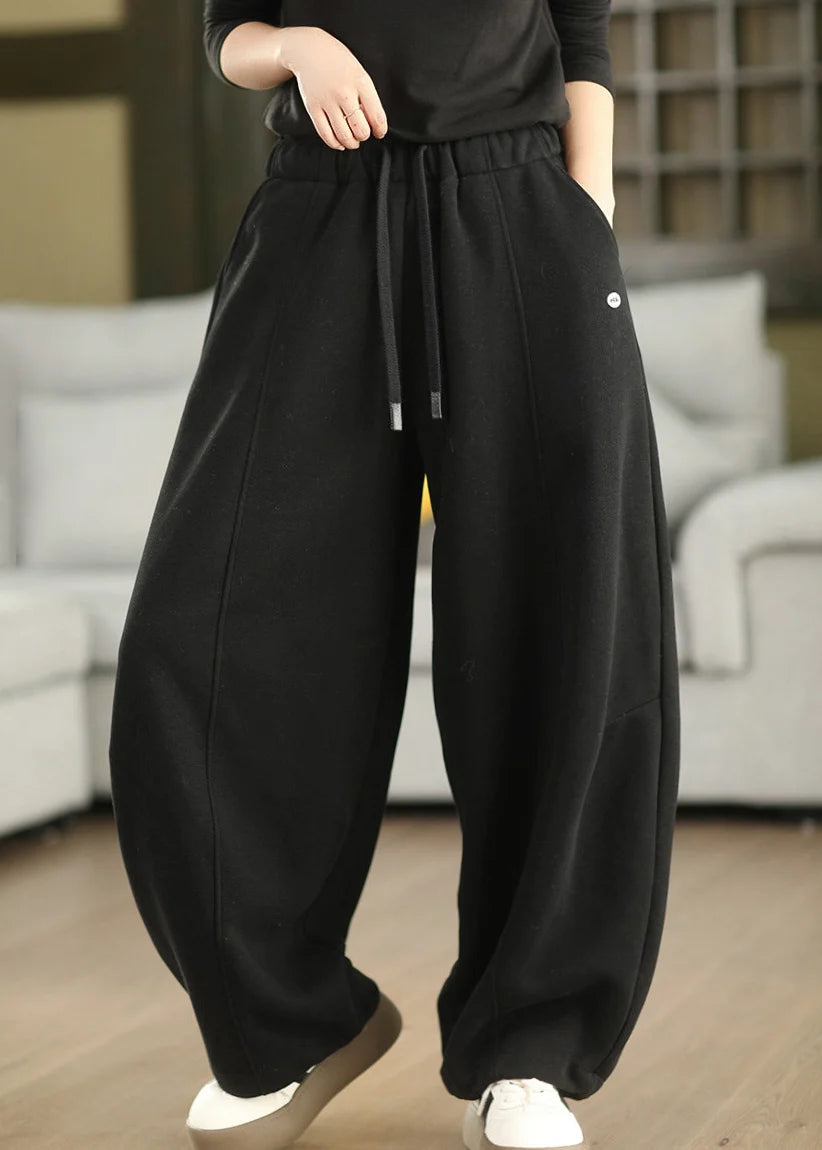 Pantalon Femme Automnal à Taille Élastique et Poches Contrastantes 2