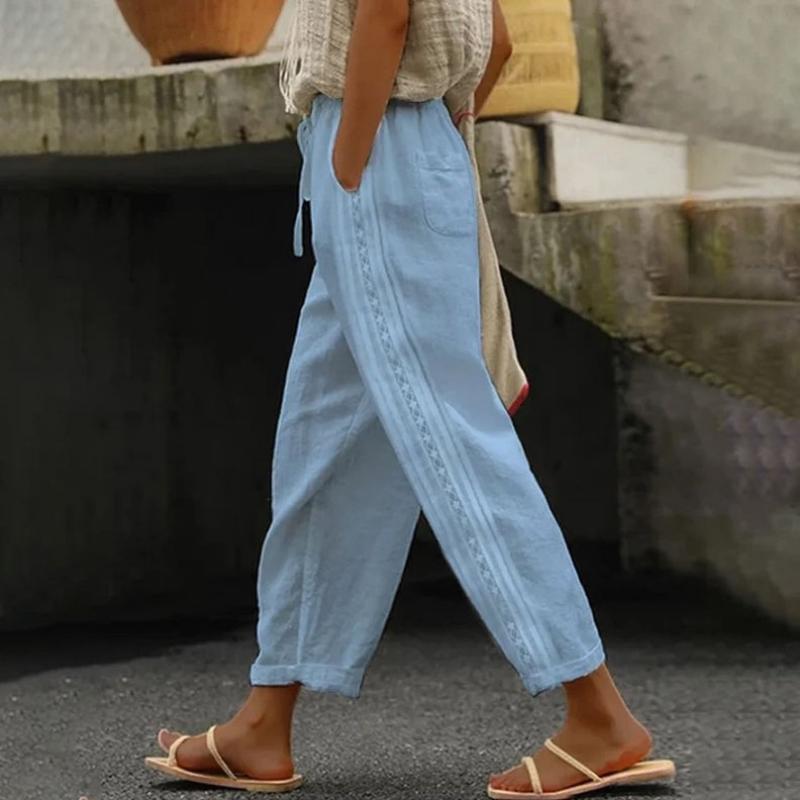 Pantalon Femme Droit Décontracté Avec Poches 1