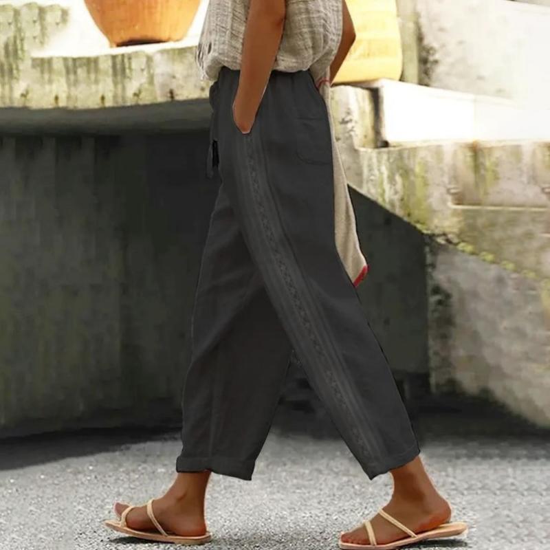 Pantalon Femme Droit Décontracté Avec Poches 2