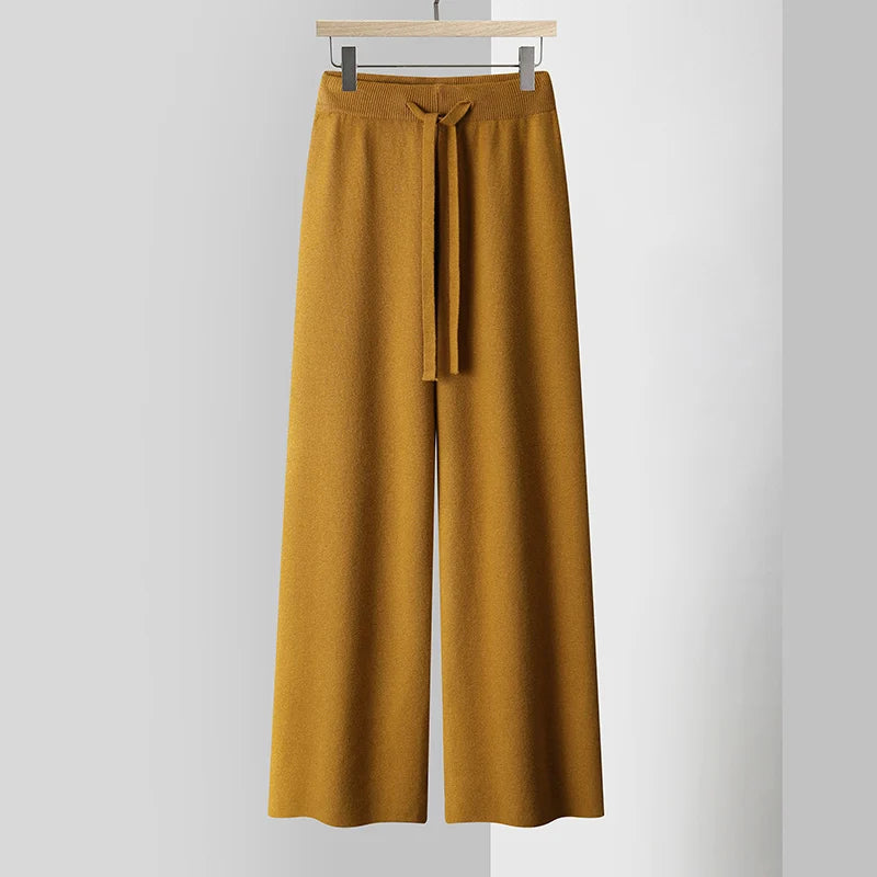 Pantalon Femme Fluide à Jambes Larges Ajustable 3