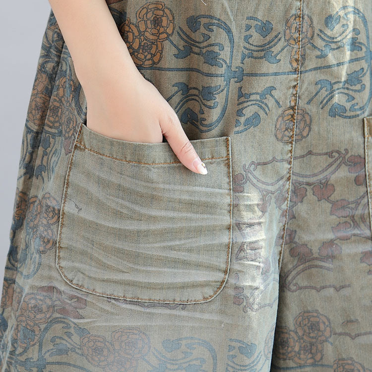 Pantalon Femme Imprimé Style Vintage Grande Taille Été 4