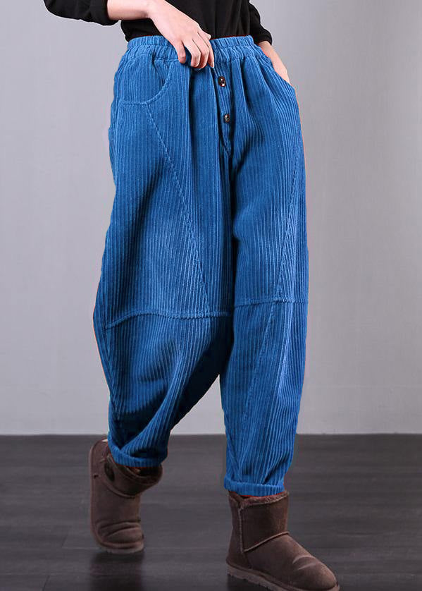 Pantalon Femme Oversize en Velours Côtelé Décontracté 7