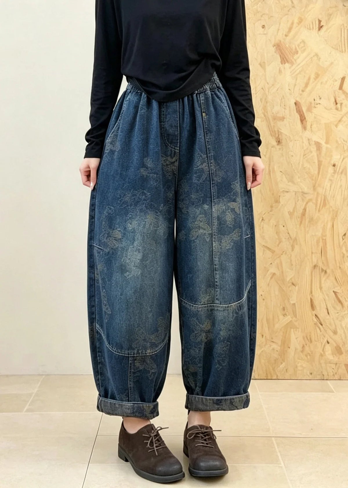 Pantalon Femme Patchwork Jacquard Coupe Ajustée 4