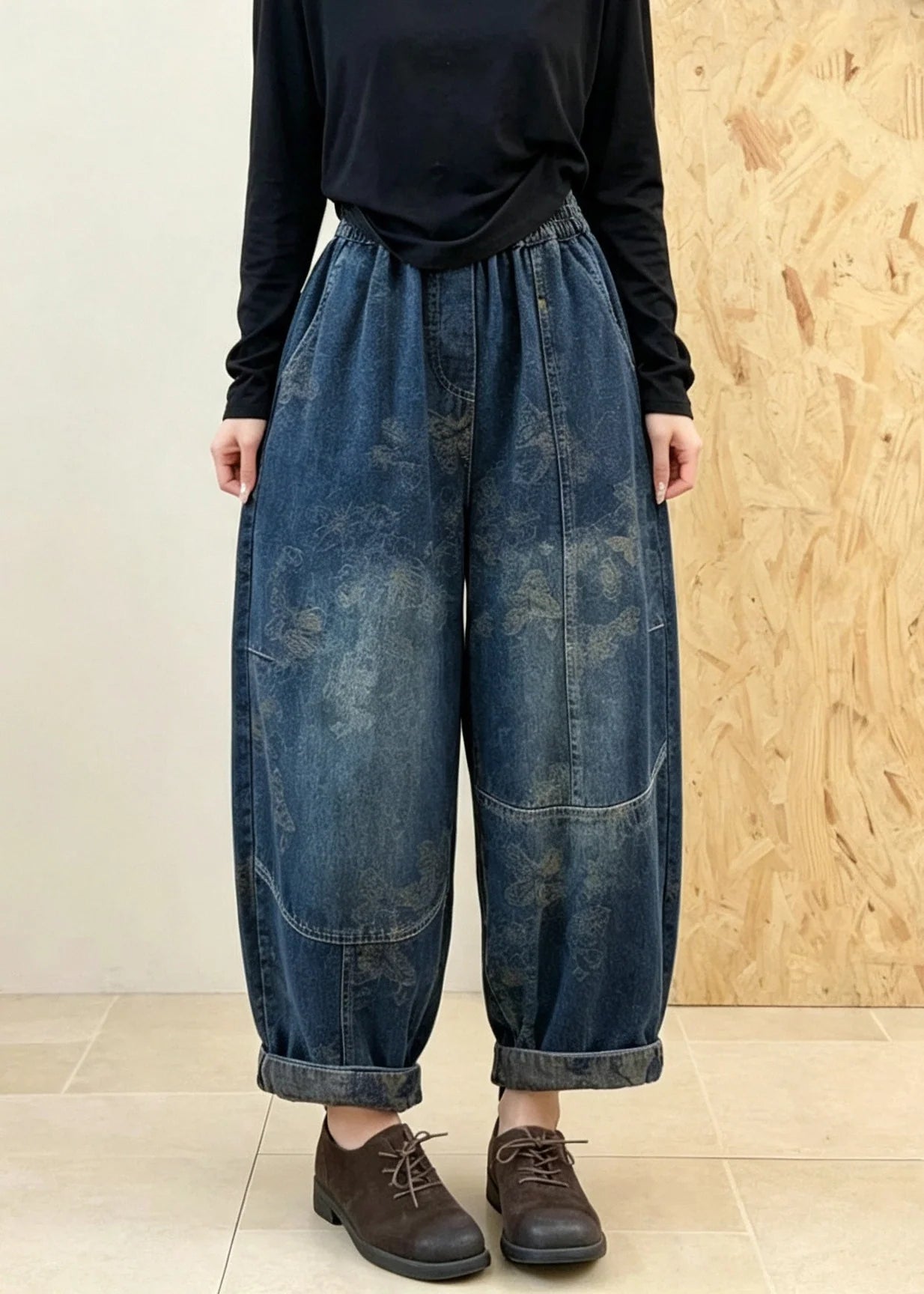 Pantalon Femme Patchwork Jacquard Coupe Ajustée 4
