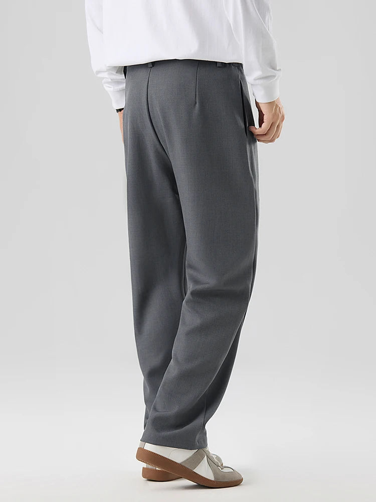 Pantalon Femme Plissé Coupe Droite Chic 2