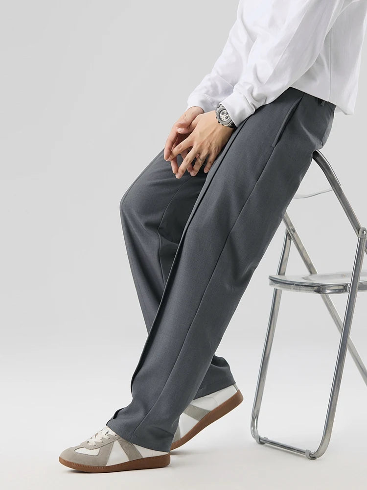 Pantalon Femme Plissé Coupe Droite Chic 7