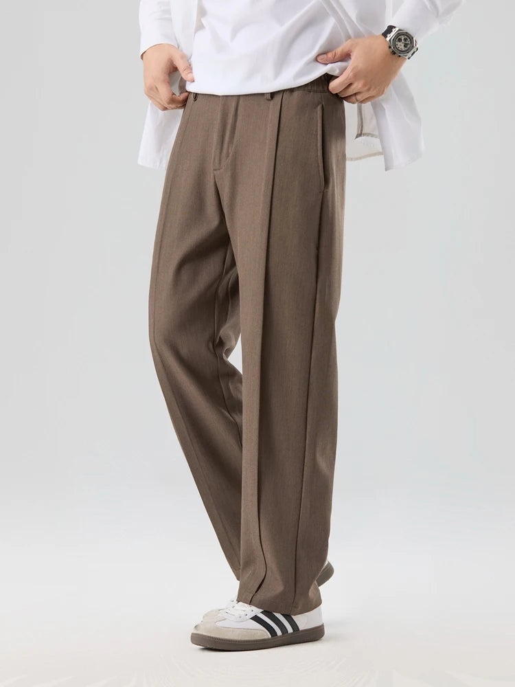 Pantalon Femme Plissé Coupe Droite Chic 9