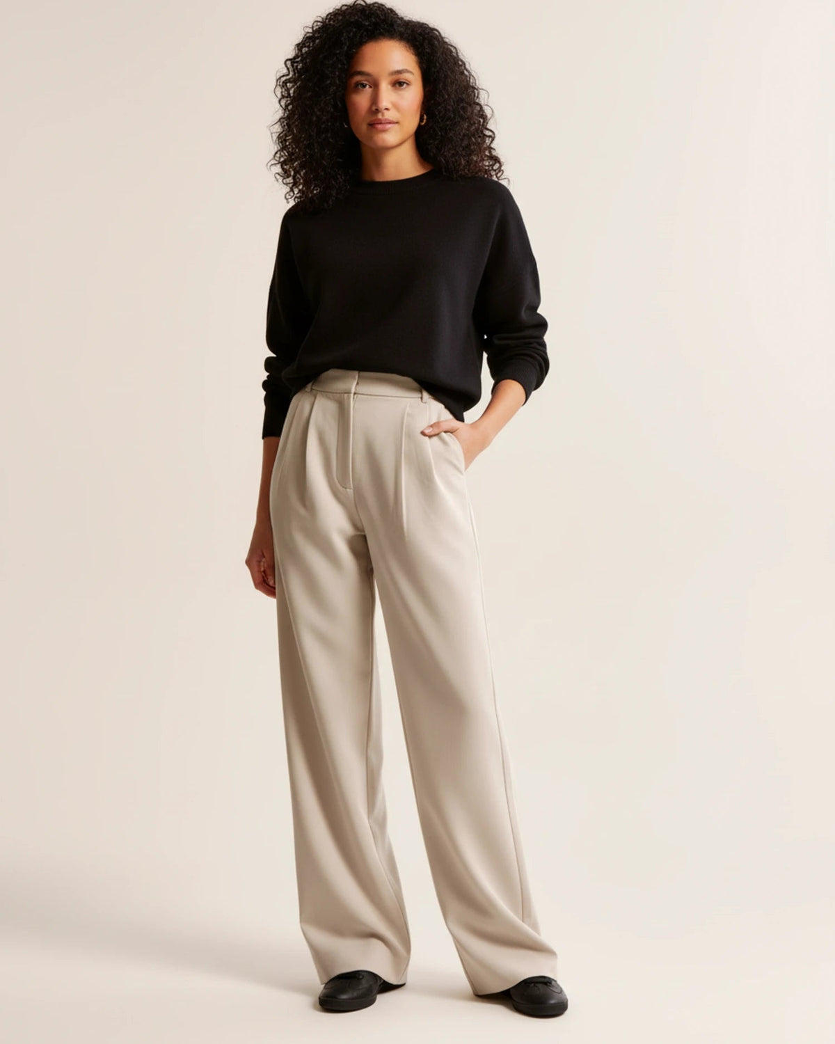 Pantalon Femme Plissé Taille Haute Ajusté Chic 0