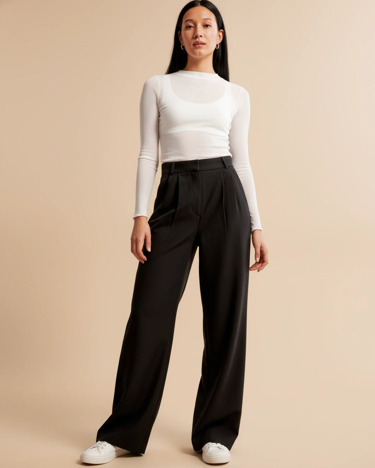Pantalon Femme Plissé Taille Haute Ajusté Chic 5