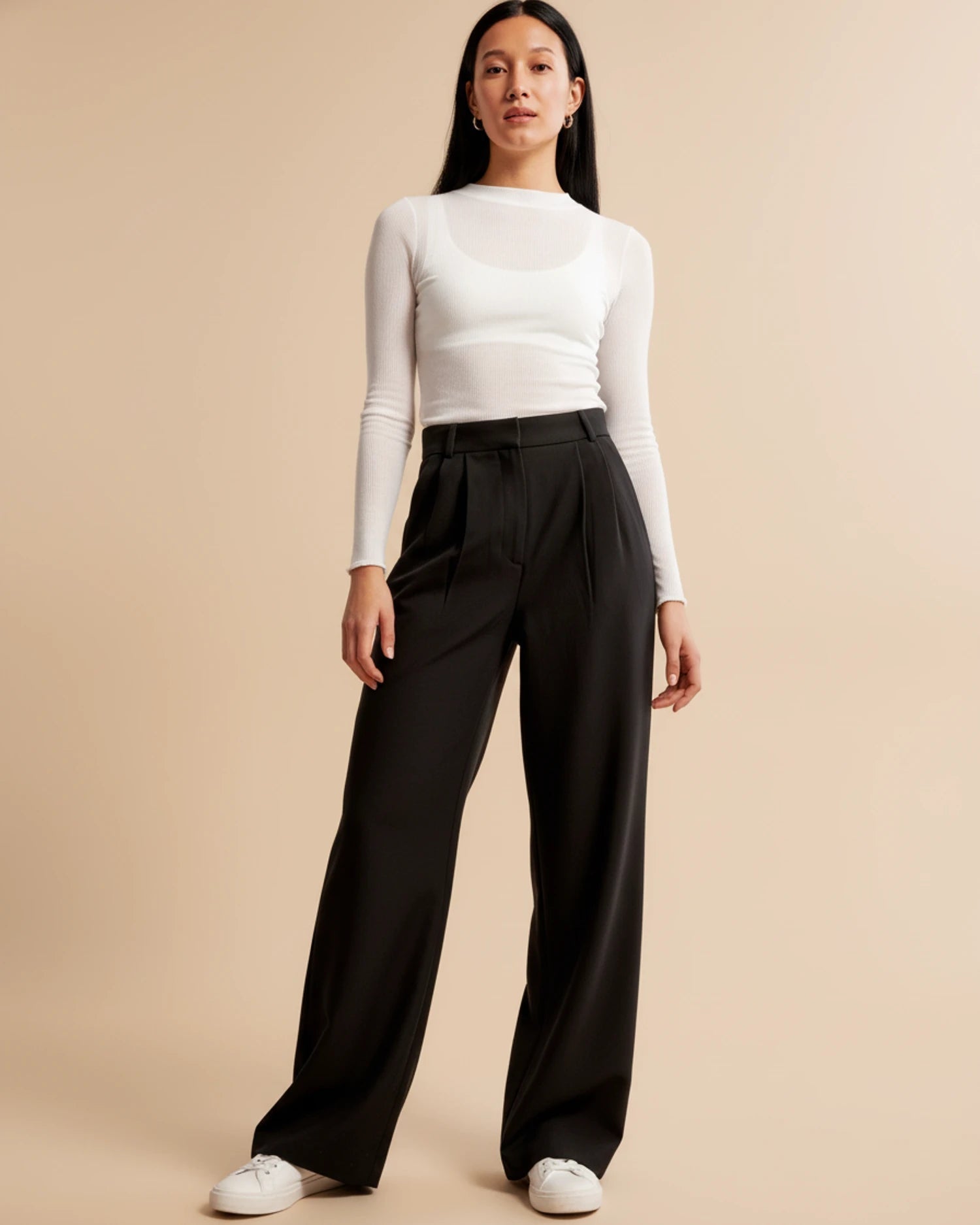 Pantalon Femme Plissé Taille Haute Ajusté Chic 5