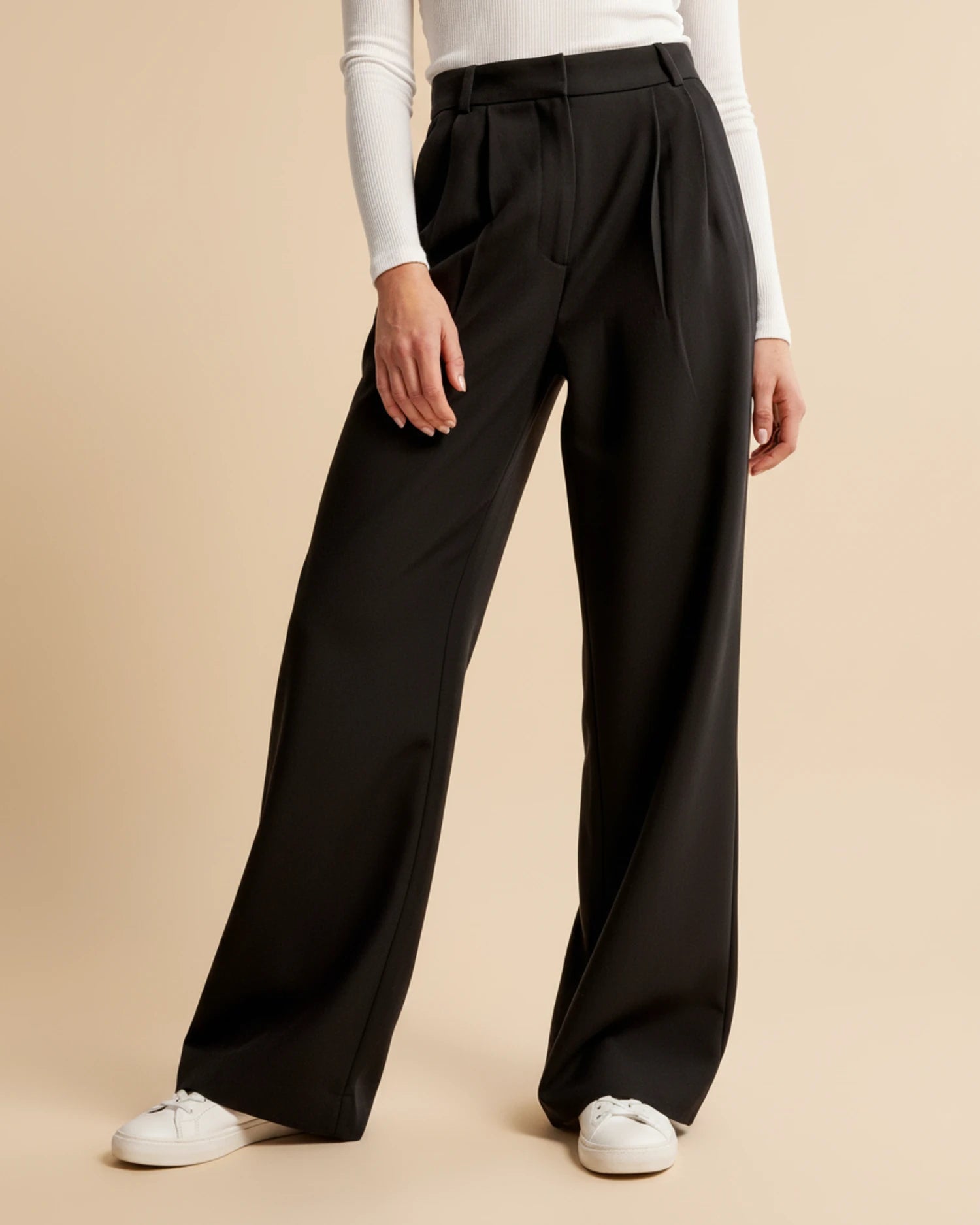 Pantalon Femme Plissé Taille Haute Ajusté Chic 6